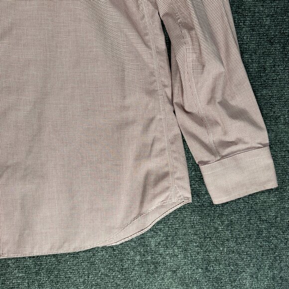 Banana Republic Shirt Mens Large Non Iron Tailored Slim Fit Red Cotton Check - Picture 2 of 8